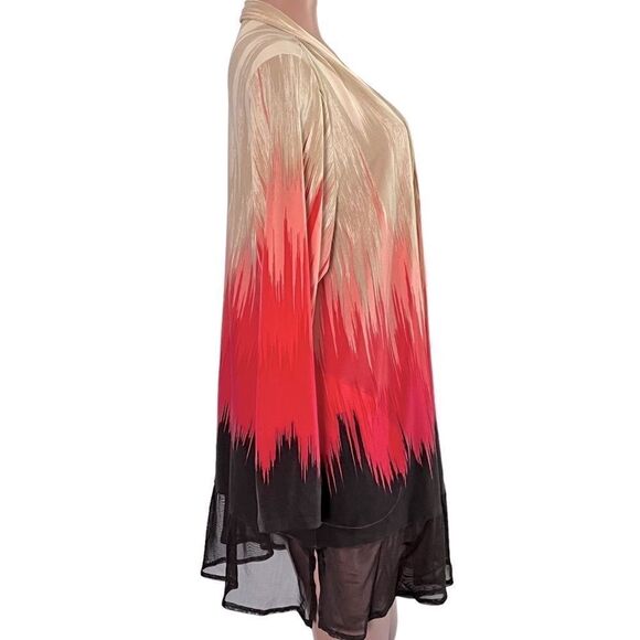 Attitudes by Renee Jersey Mesh Trim Tank & Cardigan Set - Picture 4 of 6